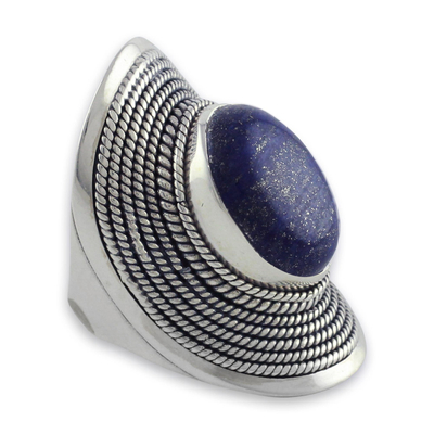 Sterling Silver Lapis Lazuli Ring from India