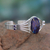 Sterling silver cuff bracelet, 'Violet Island' - Amethyst and Composite Turquoise Silver Cuff Bracelet thumbail
