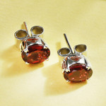 Garnet stud earrings, 'Scintillate' - 3 Carat Garnet Stud Earrings from India