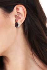 Garnet stud earrings, 'Scintillate' - 3 Carat Garnet Stud Earrings from India