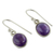 Amethyst dangle earrings, 'Luminous Lilac' - Silver and Amethyst Earrings Crafted in India (image 2b) thumbail