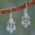 Larimar chandelier earrings, 'Sky Drops' - Handmade Larimar and Sterling Silver Chandelier Earrings thumbail