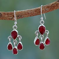 Featured review for Sterling silver dangle earrings, Love Charm