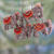 Wool ornaments, 'Elephants in Red' (set of 4) - Set of 4 Handmade Elephant Ornaments (image 2) thumbail