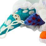 Wool ornaments, 'Babies in Snowsuits' (set of 6) - Set of 6 Handmade Wool Ornaments from India