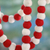 Wool Christmas tree garland, 'Candy Cane Pompoms' - Red and White Handmade Felt Holiday Garland (image 2c) thumbail