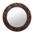 Glass mosaic mirror, 'Maroon Reflection' - Glass Tiles Round Wall Mirror