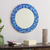 Glass mosaic mirror, 'Tropical Fusion' - Handcrafted Glass Tile Round Wall Mirror
