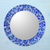 Glass mosaic mirror, 'Tropical Fusion' - Handcrafted Glass Tile Round Wall Mirror (image 2b) thumbail