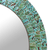 Glass mosaic mirror, 'Turquoise Sunset' - Glass Tiles Round Wall Mirror (image 2b) thumbail