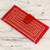 Leather wallet, 'Scintillating Red' - Metallic Weave on Leather Wallet with Multiple Pockets