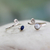 Cultured pearls and lapis lazuli toe rings, 'Pretty Perfection' (pair) - Pearl and Lapis Lazuli Sterling Silver Toe Rings (Pair) thumbail