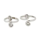 Sterling silver toe rings, 'Luminosity' (pair) - Handcrafted Sterling Silver Toe Rings from India (Pair)