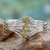 Citrine cuff bracelet, 'Glamour' - Modern Sterling Silver and Faceted Citrine Cuff Bracelet