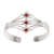 Garnet cuff bracelet, 'Glamour' - Modern Sterling Silver and Faceted Garnet Cuff Bracelet (image 2b) thumbail