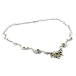 Citrine flower necklace, 'Queen of Nature' - Indian Jewelry Sterling Silver and Citrine Necklace