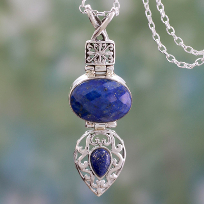 Handmade Sterling SIlver and Faceted Lapis Lazuli Necklace - Royal ...
