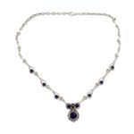 Lapis lazuli pendant necklace, 'Meerut Magic' - Indian Sterling Silver and Lapis Lazuli Necklace