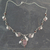 Rose quartz and garnet Y-necklace, 'Dew Blossom' - Handmade Necklace Rose Quartz and Garnet from India thumbail