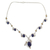 Lapis lazuli and citrine Y-necklace, 'Dew Blossom' - India Jewelry Lapis Lazuli and Citrine Y Necklace (image 2a) thumbail