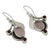 Rose quartz and garnet dangle earrings, 'Dew Blossom' - Handmade Earrings Rose Quartz and Garnet from India (image 2b) thumbail