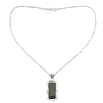 Halskette mit Anhänger aus Moosachat - Halskette aus Moosachat