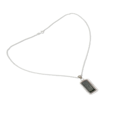 Halskette mit Anhänger aus Moosachat - Halskette aus Moosachat