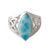 Larimar ring, 'Halcyon Sky' - Modern Larimar Ring for Men (image 2a) thumbail