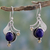 Lapis lazuli and citrine dangle earrings, 'Dew Blossom' - Lapis Lazuli and Citrine Hook Earrings