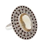 Citrine cocktail ring, 'Mumbai Sophisticate' - Hand Made Dramatic Citrine Ring