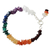 Multi-gemstone chakra bracelet, 'Peaceful Mantra' - Handmade Beaded Gemstone Chakra Bracelet from India thumbail