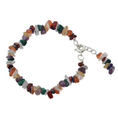 Adjustable Beaded Gemstone Chakra Bracelet