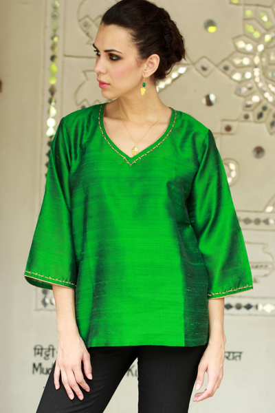 Silk tunic, Grand Emerald
