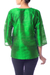Silk tunic, 'Grand Emerald' - Embellished Silk Tunic Blouse from India