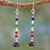 Multi gemstone chakra earrings, 'Gracious' - Hand Crafted Gemstone Chakra Theme Dangle Earrings (image 2) thumbail