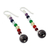 Multi gemstone chakra earrings, 'Gracious' - Hand Crafted Gemstone Chakra Theme Dangle Earrings (image 2b) thumbail