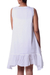 Cotton sundress, 'Florid Fun' - White Cotton Sleeveless Sundress from India (image 2b) thumbail