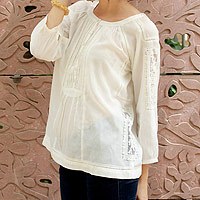 Featured review for Cotton blend blouse, Floral Nature