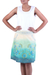 Cotton skirt, 'Seaside Garden' - Green and Turquoise Lined Embroidered Skirt with Pockets (image 2b) thumbail