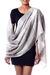 Wool shawl, 'Paisley Lands' - Taupe and Cream Super Soft Wool Shawl Wrap
