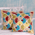 Embroidered cushion covers, 'Floral Delight' (pair) - Floral Embroidered Cushion Covers with Ruffles (Pair)