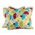 Embroidered cushion covers, 'Floral Delight' (pair) - Floral Embroidered Cushion Covers with Ruffles (Pair)