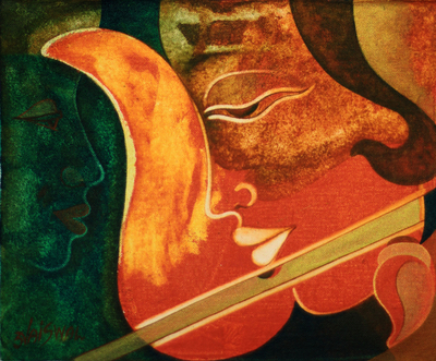'Music Meditation' - Musical Couple in Harmony Painting