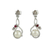 Cultured pearl and ruby dangle earrings, 'Graceful Beauty' - Modern Pearl and Ruby Earrings thumbail