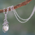 Cultured pearl and emerald pendant necklace, 'Romantic Soul' - Fair Trade Pearl and Emerald Necklace (image 2) thumbail