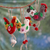 Wool ornaments, 'Three French Hens' (set of 3) - Handcrafted Wool Felt Ornaments from India (set of 3) (image 2) thumbail
