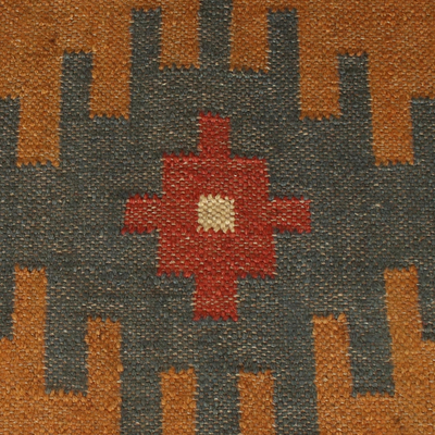 Jute rug, 'Geometric Fantasy' (4x6) - Handcrafted Indian Jute Rug (4x6)