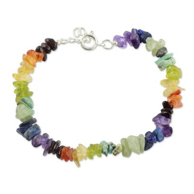 Handcrafted Colorful Multi Gemstone Bracelet
