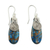 Sterling silver dangle earrings, 'Delhi Legacy' - Turquoise colour Earrings Hand Crafted in Sterling Silver (image 2a) thumbail