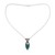 Sterling silver pendant necklace, 'Jaipur Legacy' - Sterling Silver Necklace with Turquoise colour Gem (image 2a) thumbail